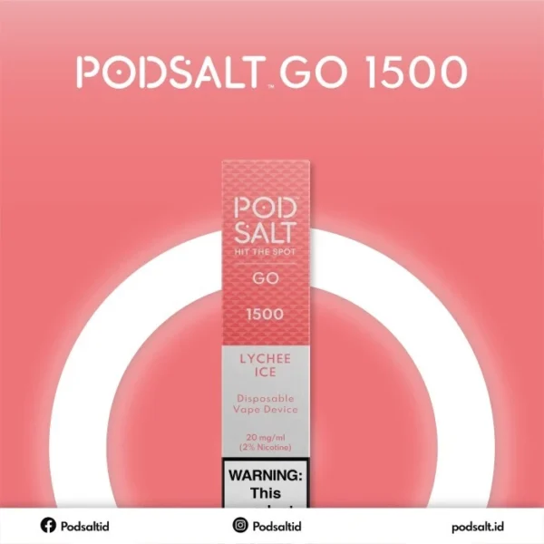 Podsalt Go 1500 Disposable Vape - Lychee Ice - Image 3